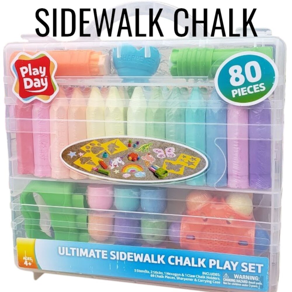 NEW 80 Piece Sidewalk Chalk Toddler School Supplies Arts and Crafts Art Supplies